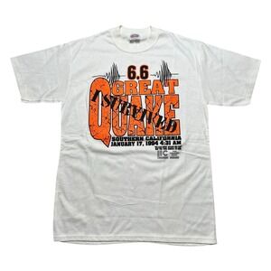 Jersey Creek T-Shirt Mens Large White 1994 Great Quake Northridge Earthquake Vtg